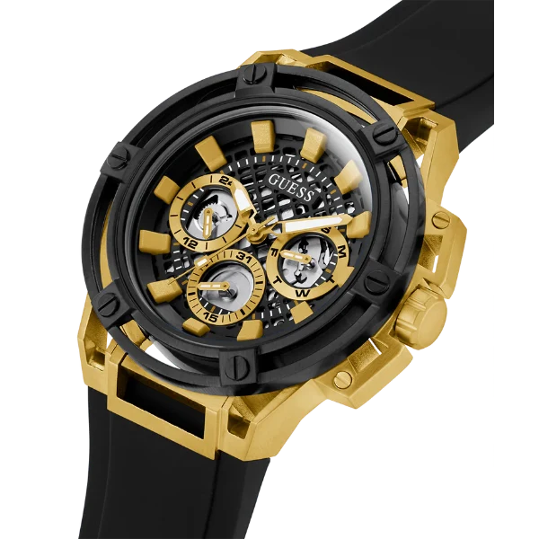 Picture of Guess Matrix Black Silicone Strap Black Dial Quartz Watch for Gents - GW0423G2 - Available at Raja Sahib