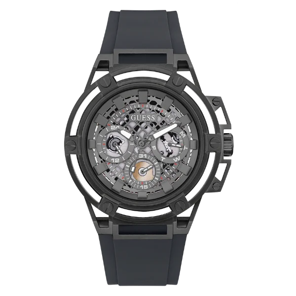 Picture of Guess Matrix Grey Silicone Strap Grey Dial Quartz Watch for Gents - GW0423G3 - Available at Raja Sahib