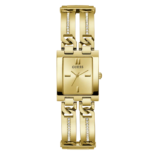 Guess MOD ID Gold Stainless Steel Gold Dial Quartz Watch for Ladies - GW0668L2