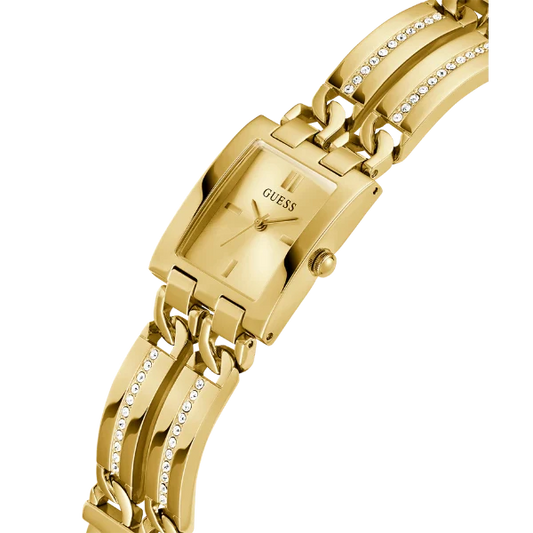 Guess MOD ID Gold Stainless Steel Gold Dial Quartz Watch for Ladies - GW0668L2