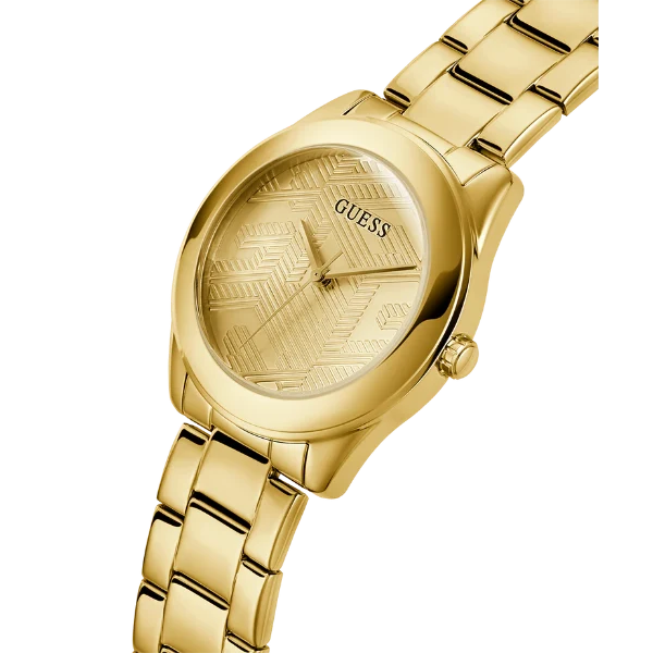 Picture of Guess Cubed Gold Stainless Steel Gold Dial Quartz Watch for Ladies - GW0606L2 - Available at Raja Sahib