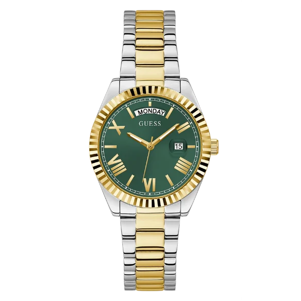 Picture of Guess Luna Two-tone Stainless Steel Green Dial Quartz Watch for Ladies - GW0308L5 - Available at Raja Sahib