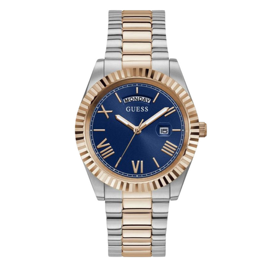 Picture of Guess Connoisseur Two-tone Stainless Steel Blue Dial Quartz Watch for Gents - GW0265G12 - Available at Raja Sahib