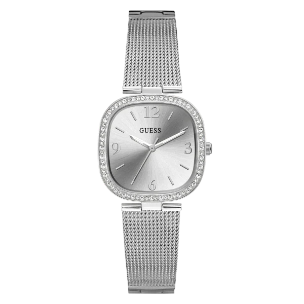 Picture of Guess Tapestry Silver Mesh Bracelet Silver Dial Quartz Watch for Ladies - GW0354L1 - Available at Raja Sahib