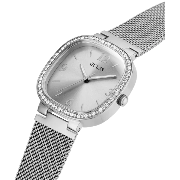 Picture of Guess Tapestry Silver Mesh Bracelet Silver Dial Quartz Watch for Ladies - GW0354L1 - Available at Raja Sahib