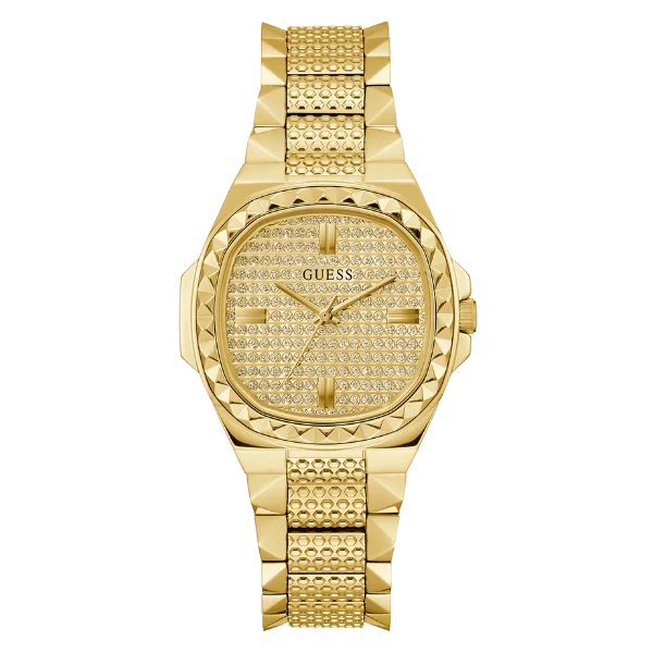 Picture of Guess Rebellious Gold Stainless Steel Gold Dial Quartz Watch for Ladies - GW0601L1 - Available at Raja Sahib