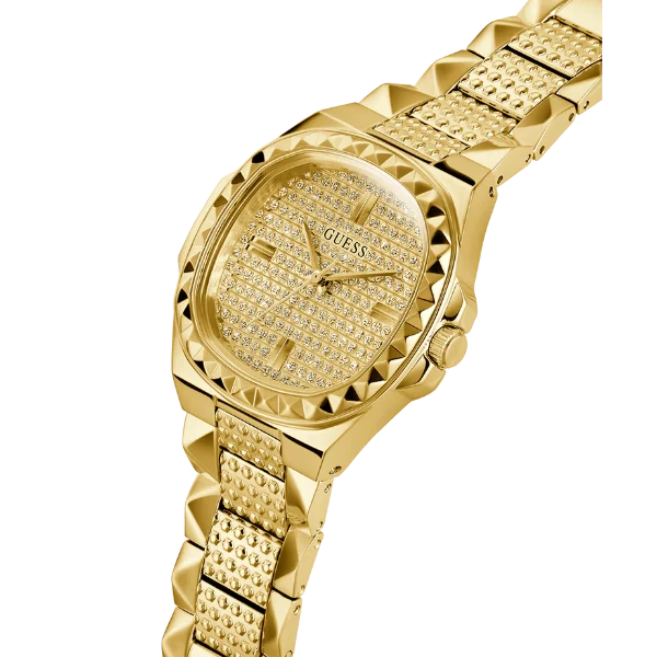 Picture of Guess Rebellious Gold Stainless Steel Gold Dial Quartz Watch for Ladies - GW0601L1 - Available at Raja Sahib