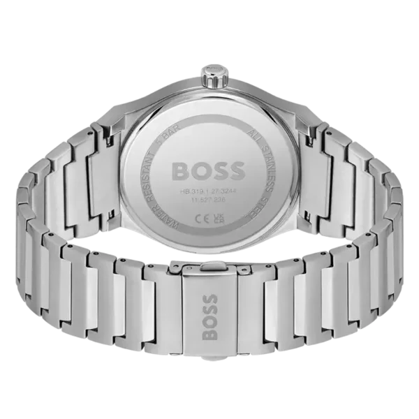 Picture of Hugo Boss Candor Silver Stainless Steel Blue Dial Quartz Watch For Gents - Boss 1514076 - Available at Raja Sahib