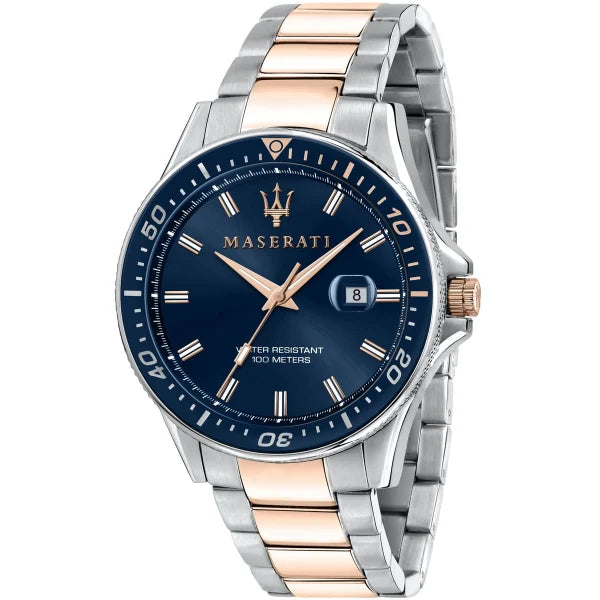 Picture of Maserati Sfida Two-Tone Stainless Steel Blue Dial Quartz Watch for Gents - R8853140003 - Available at Raja Sahib