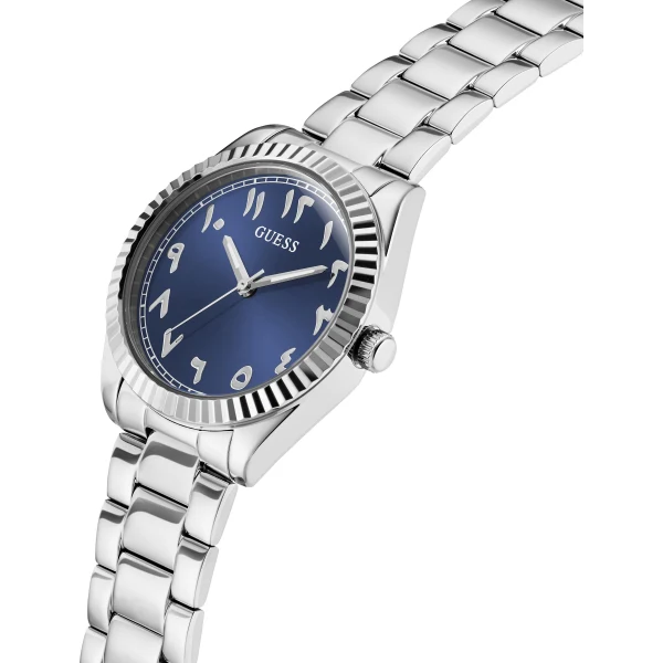 Picture of Guess Luna Silver Stainless Steel Blue Dial Quartz Watch for Ladies - GW0735L1 - Available at Raja Sahib
