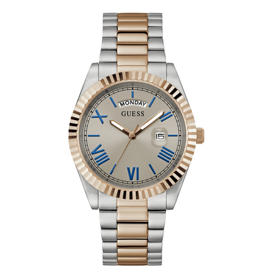 Picture of Guess Connoisseur Two-tone Stainless Steel Grey Dial Quartz Watch for Gents - GW0265G13 - Available at Raja Sahib