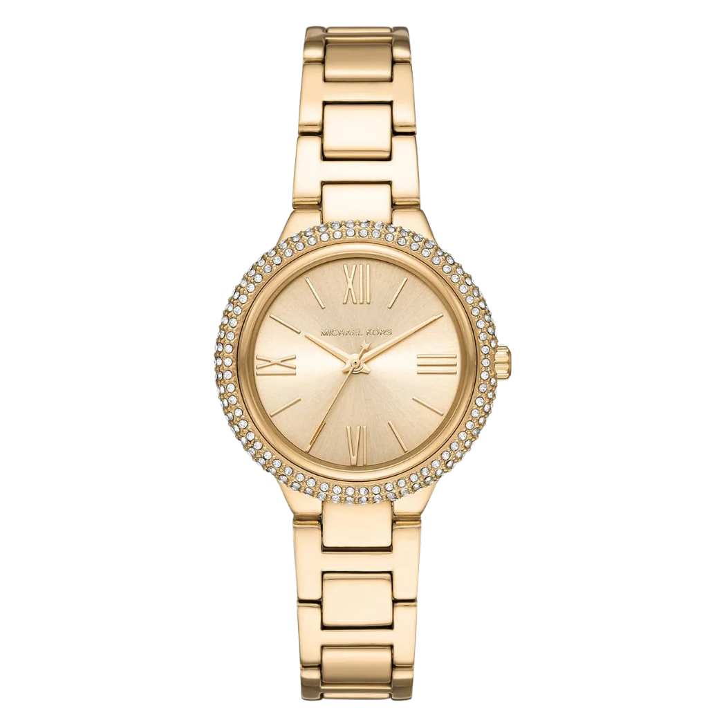 Picture of Michael Kors Taryn Gold Stainless Steel Gold Dial Quartz Watch for Ladies - MK4459 - Available at Raja Sahib