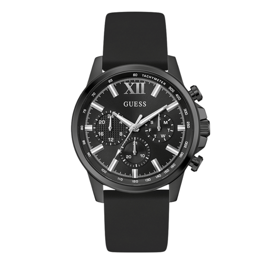 Picture of Guess Black Silicone Strap Black Dial Quartz Watch for Gents - GW0913G3 - Available at Raja Sahib