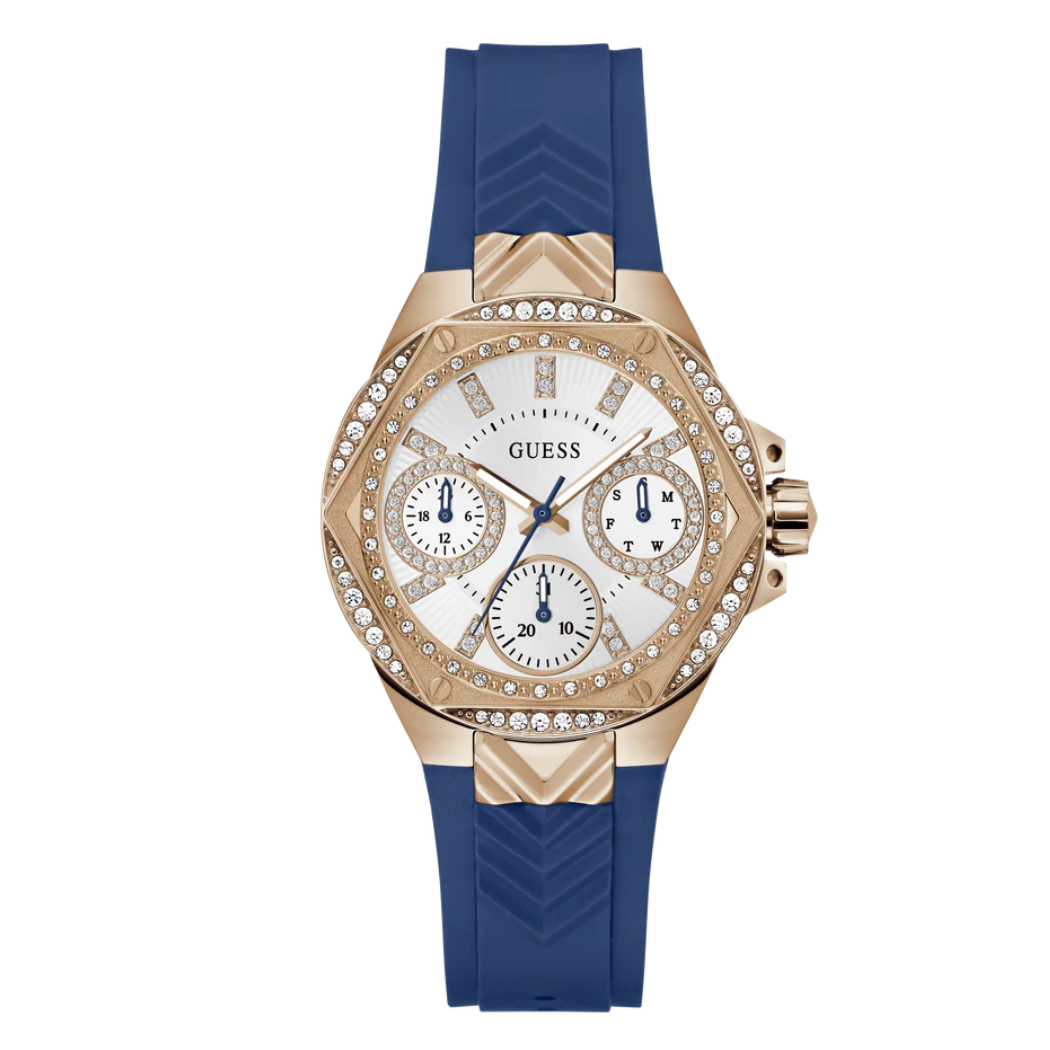 Picture of Guess Blue Silicone Strap White Dial Quartz Watch for Ladies - GW0774l3 - Available at Raja Sahib