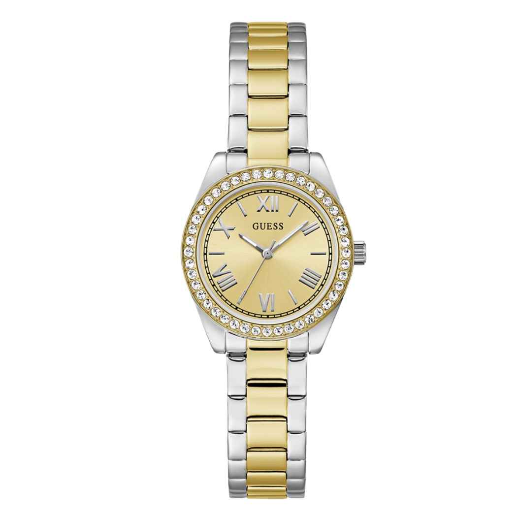 Picture of Guess Two-tone Stainless Steel Yellow Gold Dial Quartz Watch for Ladies - GW0841L2 - Available at Raja Sahib
