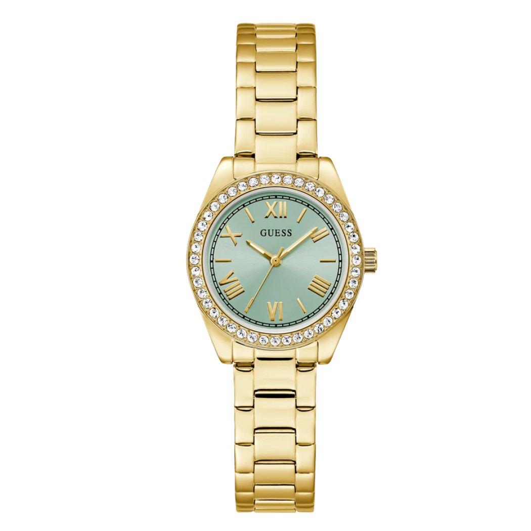 Picture of Guess Gold Stainless Steel Green Dial Quartz Watch for Ladies - GW0841L5 - Available at Raja Sahib