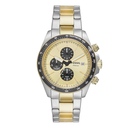 Picture of Fossil Chronograph Two-tone Stainless Steel Gold Dial Autocross Quartz Watch for Gents - BQ-2876 - Available at Raja Sahib