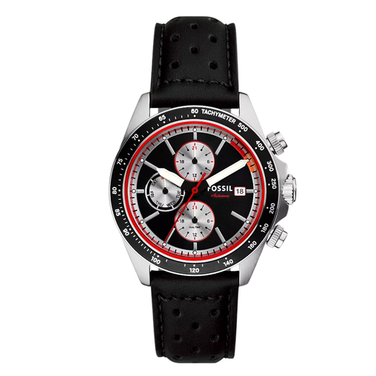 Picture of Fossil Chronograph Black Leather Strap Black Dial Autocross Quartz Watch for Gents - BQ-2888 - Available at Raja Sahib