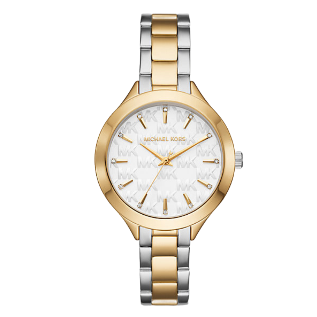 Picture of Michael Kors Two-tone Stainless Steel White Dial Quartz Watch for Ladies - MKO1058 - Available at Raja Sahib