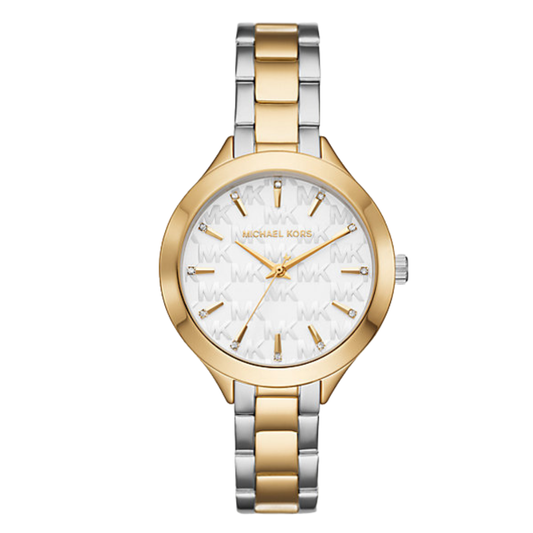 Picture of Michael Kors Two-tone Stainless Steel White Dial Quartz Watch for Ladies - MKO1058 - Available at Raja Sahib