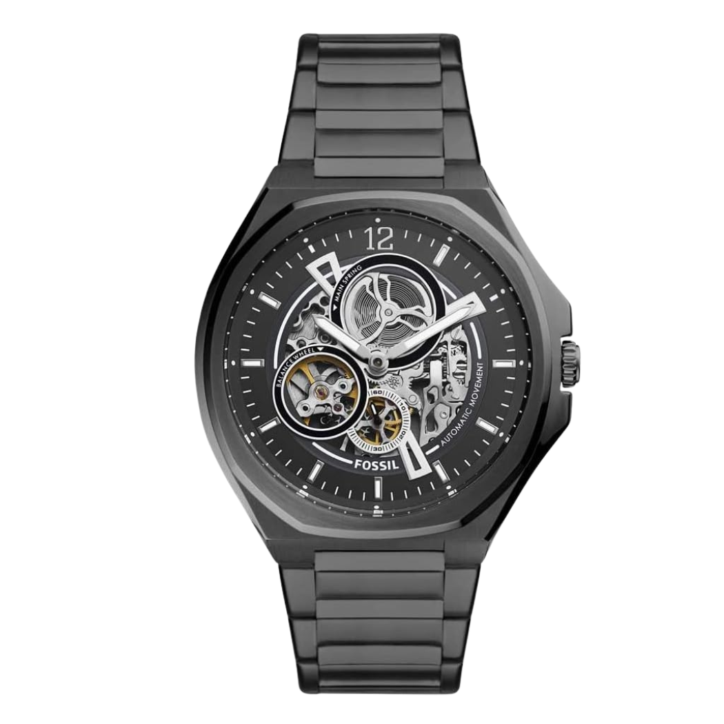 Picture of Fossil Black Stainless Steel Black Dial Automatic Watch for Gents - BQ2621 - Available at Raja Sahib