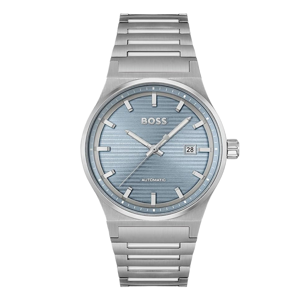 Picture of Hugo Boss Silver Stainless Steel Light Blue Dial Automatic Watch For Gents - Hugo Boss 1514118 - Available at Raja Sahib