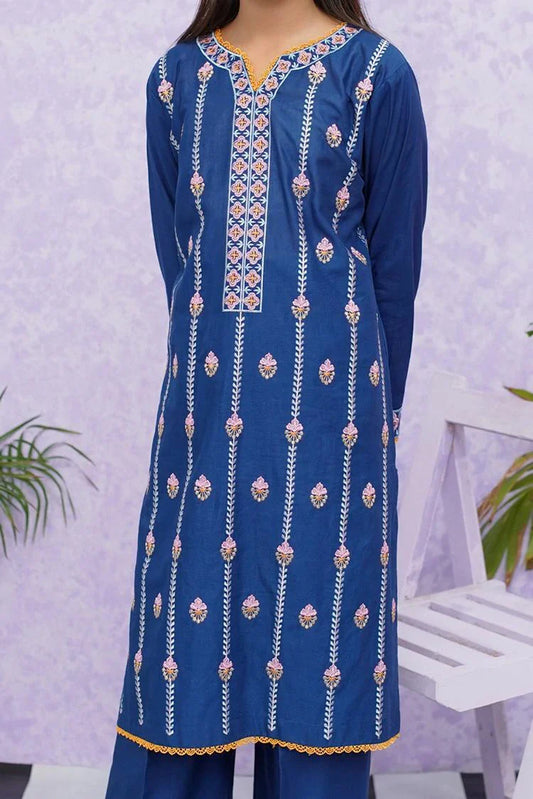 Picture of <!--bpw-->Modest - Girls Cotton Embroidered - 2 Piece Suit - 8495 - Available at Raja Sahib