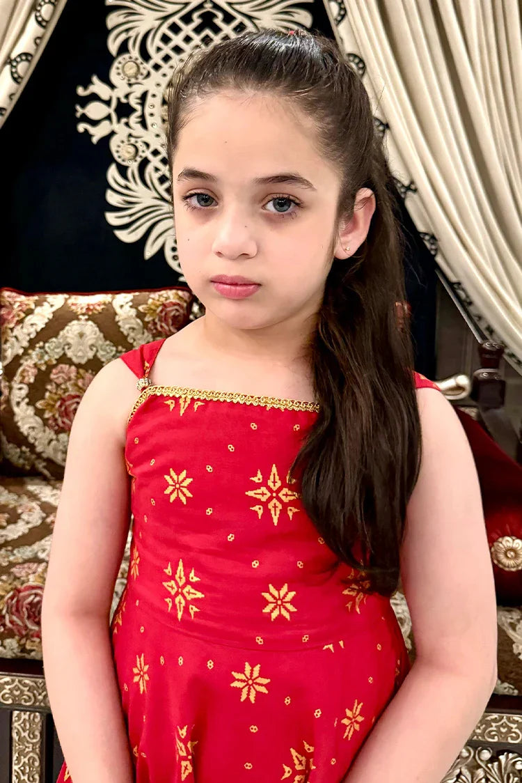 Picture of Modest - Toddlers 3 Piece Cotton Suit - Red - 8575 - Available at Raja Sahib