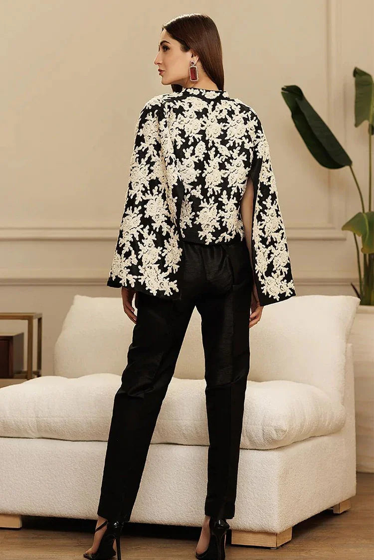 Picture of Threads & Motifs - Embroidered Jacket With Trouser - 8723 - Available at Raja Sahib