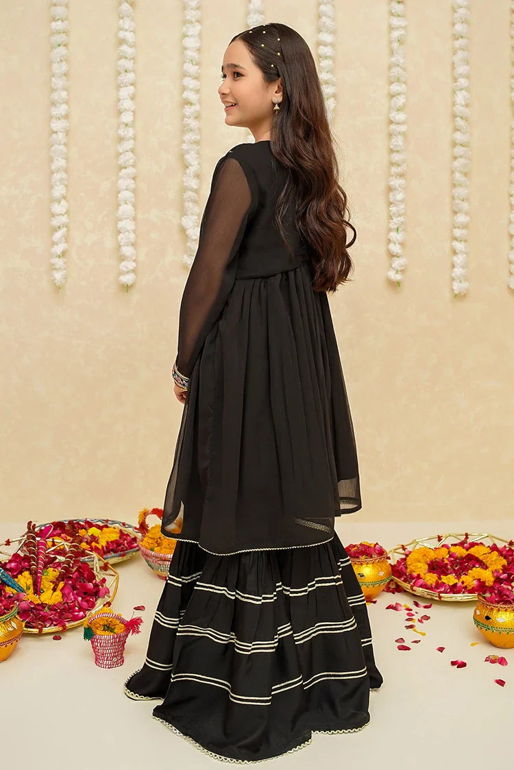 Picture of <!--bos-->Modest - Chiffon 3 Piece Black Suit - 8905 - Available at Raja Sahib