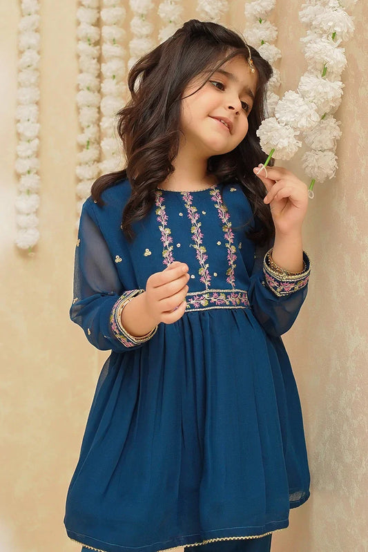 Picture of Modest - Toddlers 3 Piece Chiffon Suit - 8910 - Available at Raja Sahib