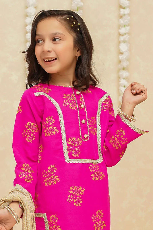 Picture of Modest - Toddlers 3 Piece Rawsilk Suit - 8940 - Available at Raja Sahib