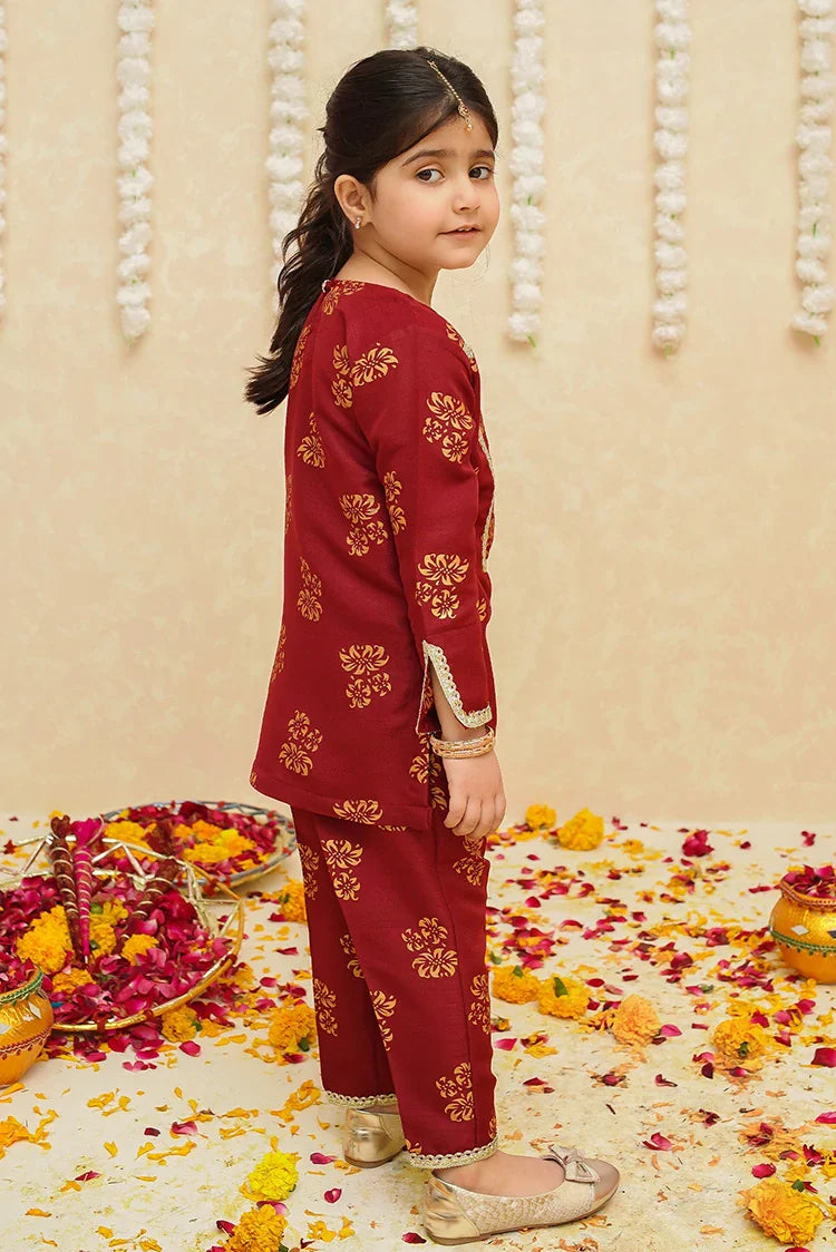 Picture of Modest - Toddlers 3 Piece Rawsilk Suit - 8940 - Available at Raja Sahib