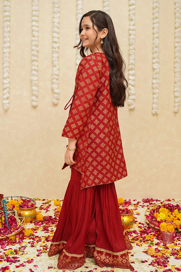 Picture of Modest - Rawsilk 3 Piece Maroon Suit - 9005 - Available at Raja Sahib