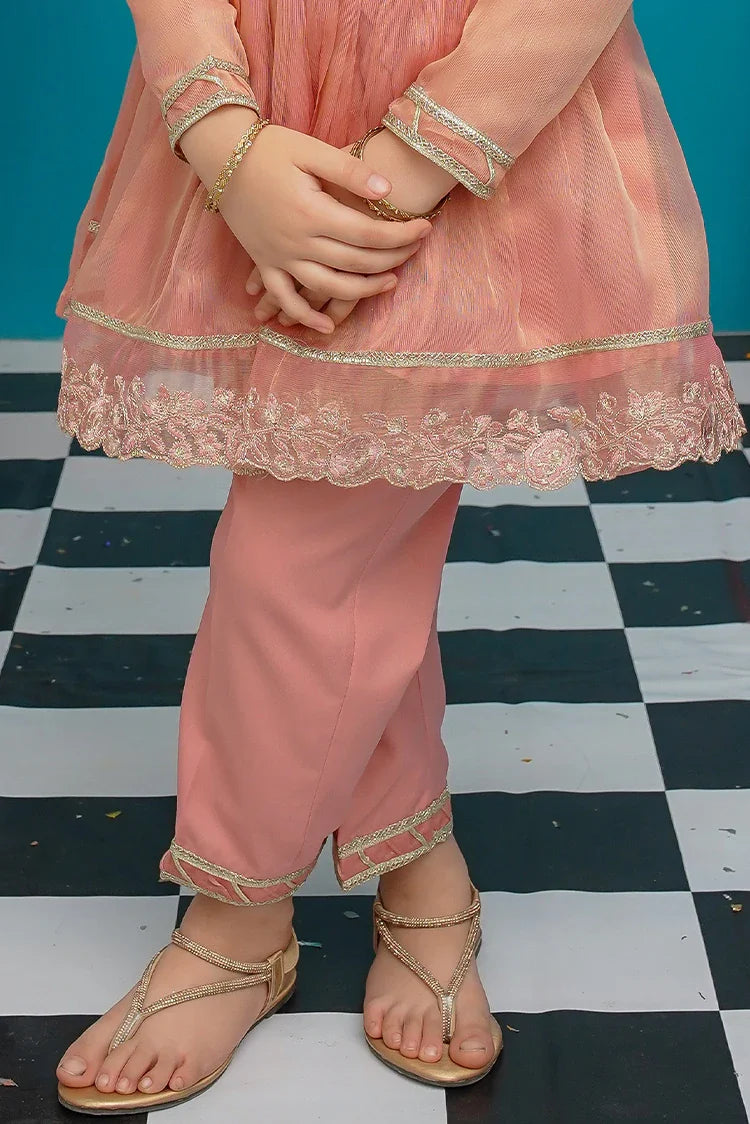 Picture of Modest - Girls Pink Maysuri Frock - 9025 - Available at Raja Sahib