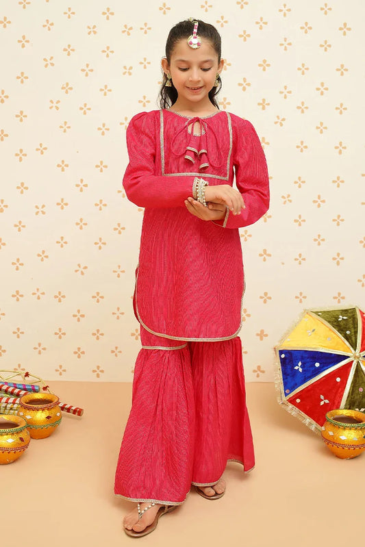 Picture of Modest - Festive Pink Gharara Set - 9120 - Available at Raja Sahib