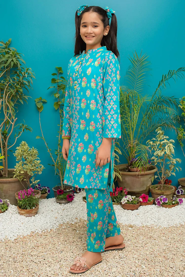Picture of Modest - Aqua Blossom - 9145 - Available at Raja Sahib