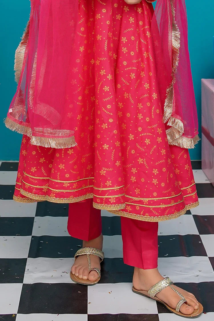 Picture of Modest - Cotton 3 Piece Pink Frock - 9220 - Available at Raja Sahib
