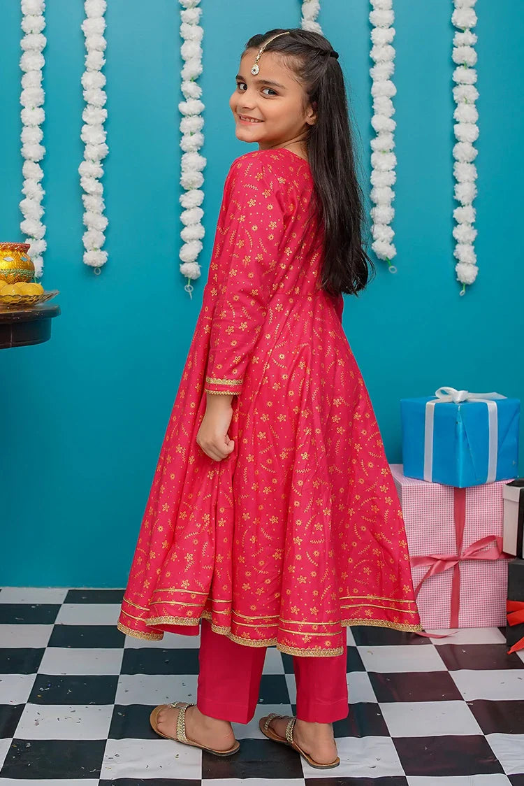 Picture of Modest - Cotton 3 Piece Pink Frock - 9220 - Available at Raja Sahib