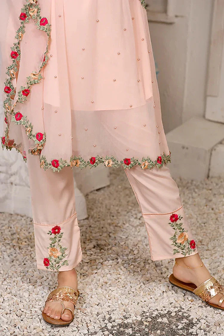 Picture of Modest - Pearl Cape Shirt - Peach - Available at Raja Sahib