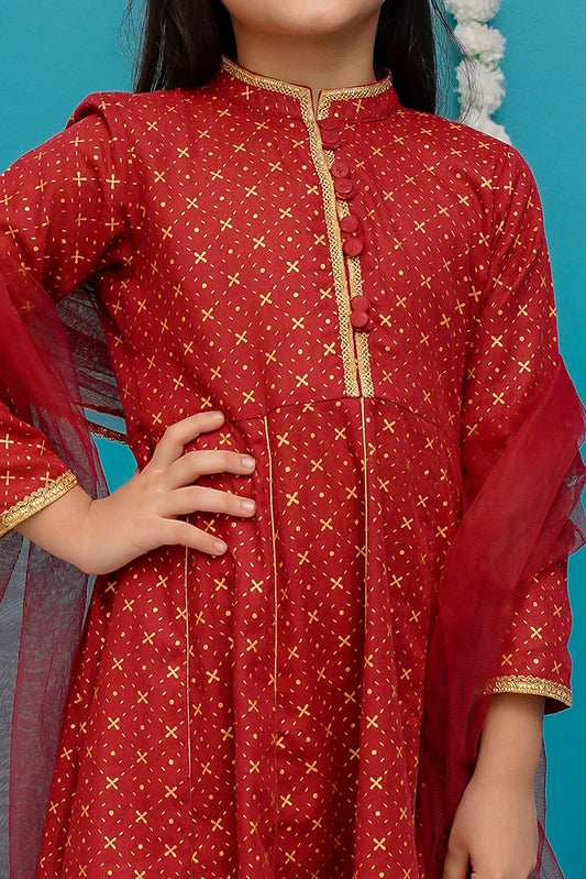 Picture of Modest - Toddlers 3 Piece Frock - 9280 - Available at Raja Sahib