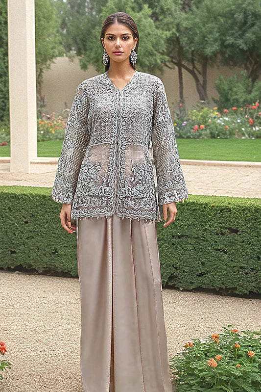 Picture of Threads & Motifs - Embroidered Jacket With Skirt - 9295.1 - Available at Raja Sahib