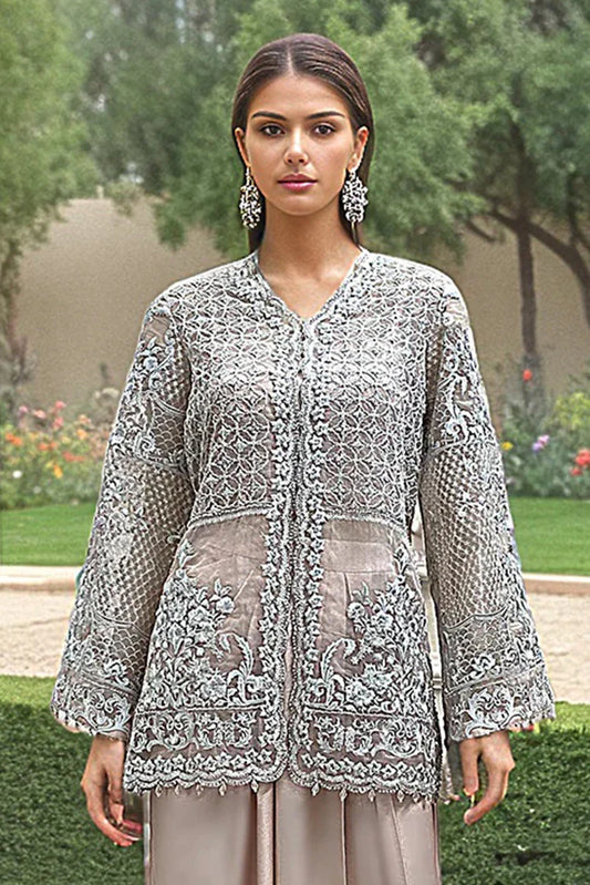 Picture of Threads & Motifs - Embroidered Jacket With Skirt - 9295.1 - Available at Raja Sahib