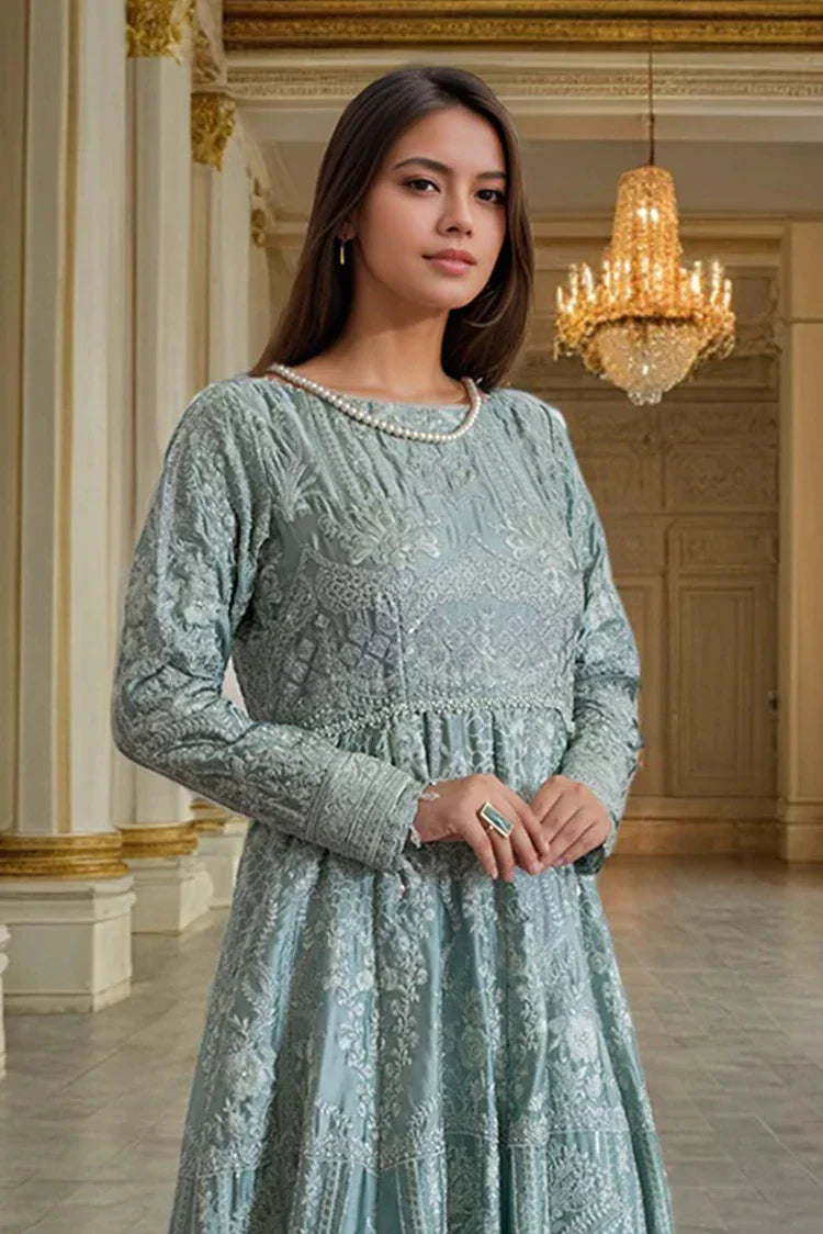 Picture of Threads & Motifs - Chamois Embroidered Maxi - 9366.1 - Available at Raja Sahib