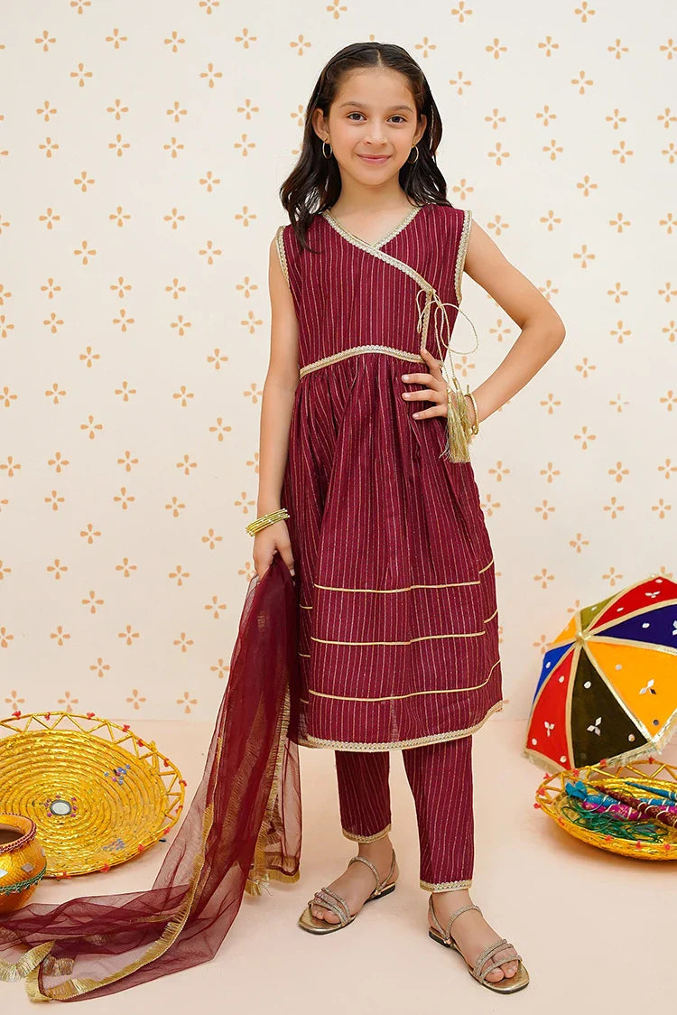 Picture of Modest - Girls 3 Piece Maroon Outfit - 9470 - Available at Raja Sahib