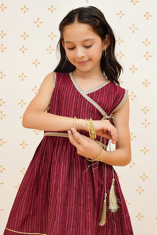 Picture of Modest - Girls 3 Piece Maroon Outfit - 9470 - Available at Raja Sahib