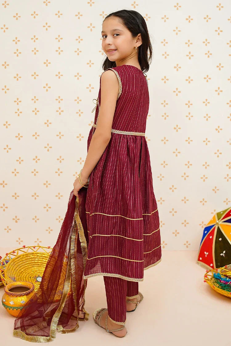 Picture of Modest - Girls 3 Piece Maroon Outfit - 9470 - Available at Raja Sahib
