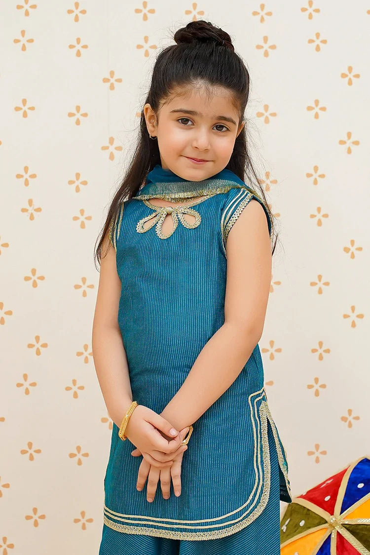 Picture of Modest - Toddlers Blue Cotton Lawn Set - 9510 - Available at Raja Sahib