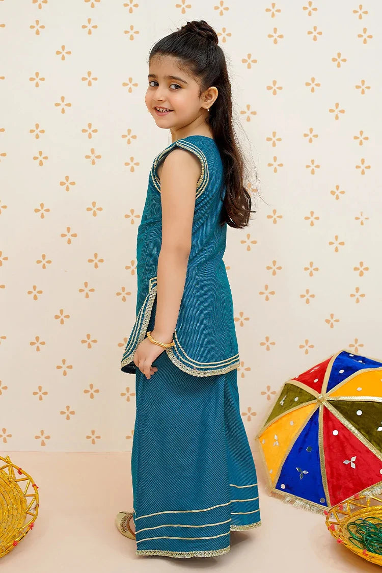 Picture of Modest - Toddlers Blue Cotton Lawn Set - 9510 - Available at Raja Sahib