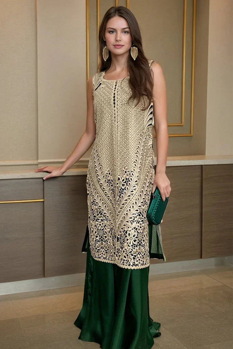 Picture of Threads & Motifs - Embroidered Jacket With Skirt - 9542 - Available at Raja Sahib